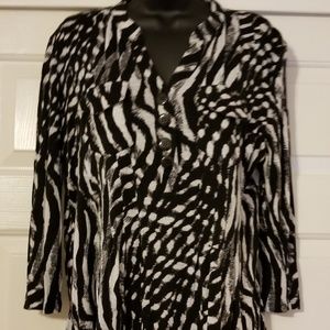 Zebra print knit top